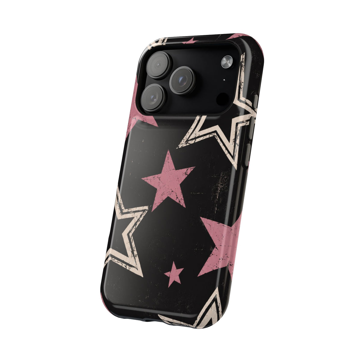 Pink Retro Stars Magnetic Phone Case, alternate view