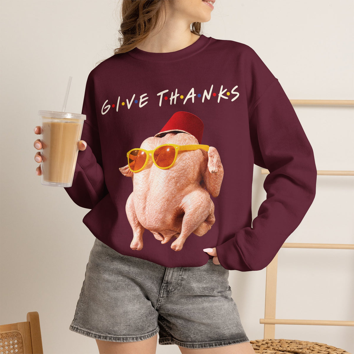 Thanksgiving FRIENDS Turkey Crewneck Sweatshirt Printify