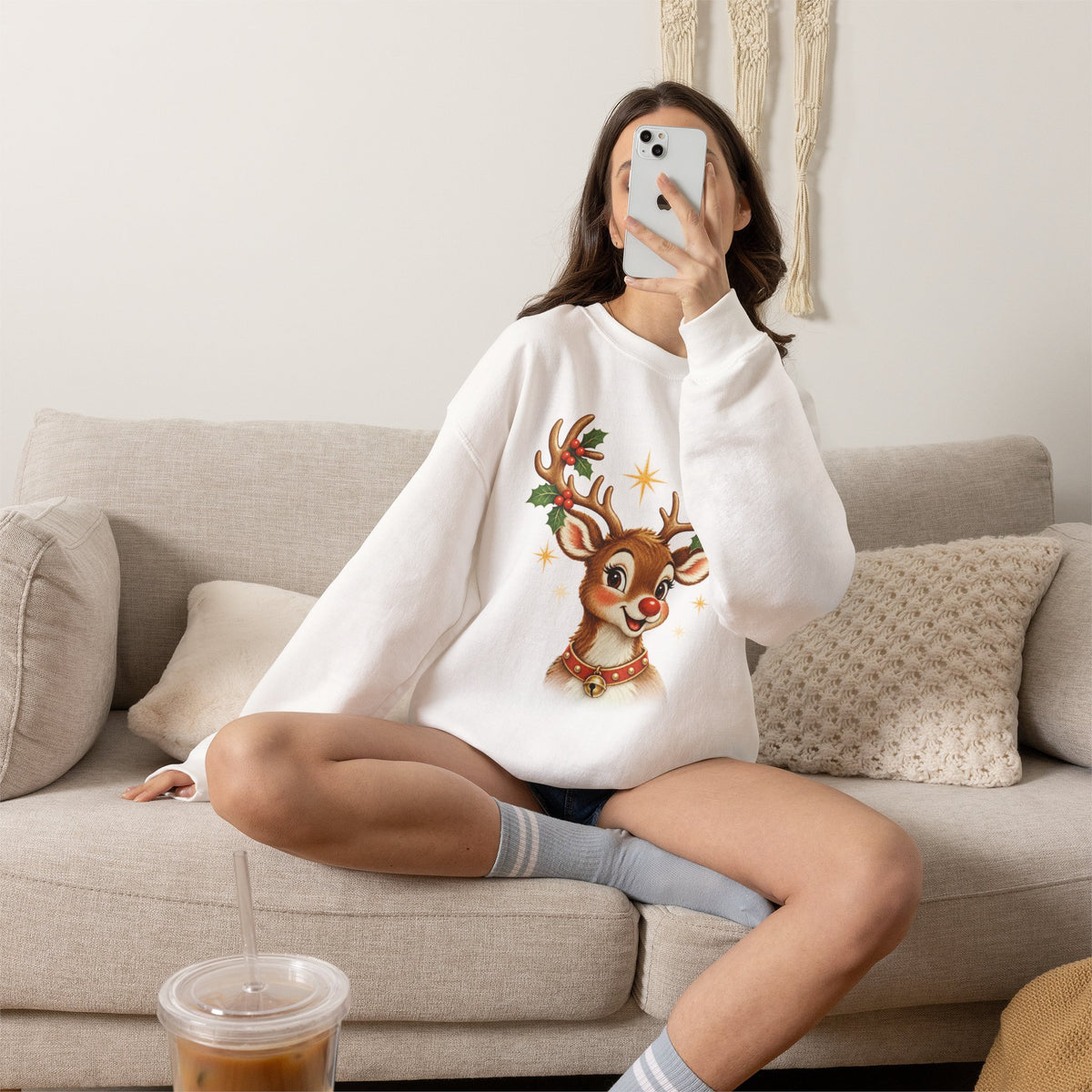 Vintage Rudolph Graphic Crewneck Sweatshirt