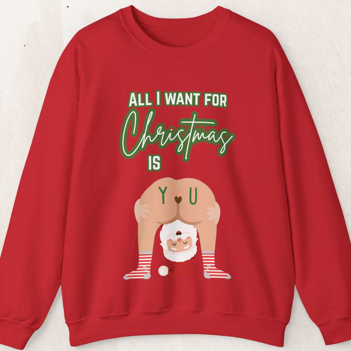 All I Want for Christmas Is You Santa Couples Sweatshirt – Red