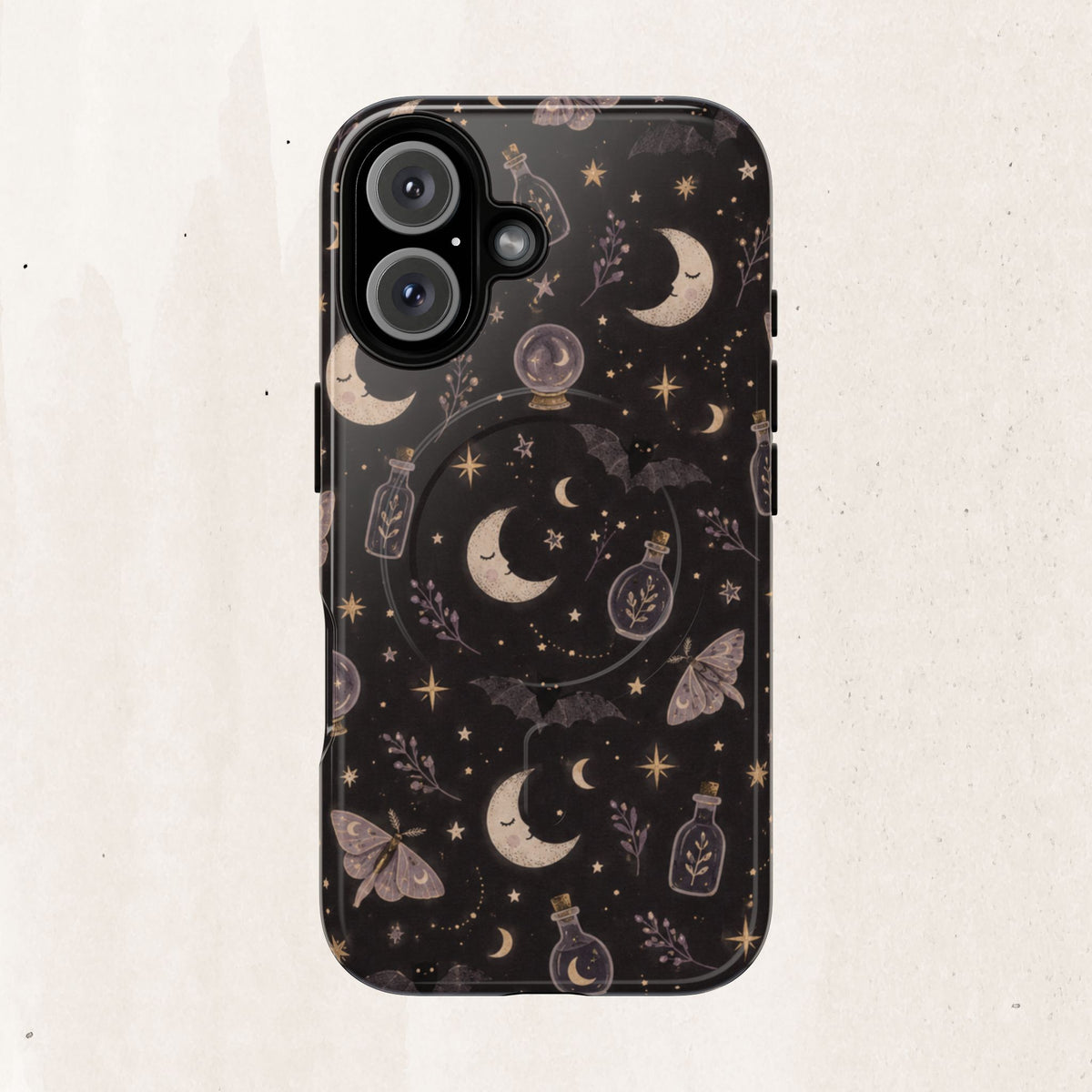 Moon & Moth Magnetic Phone Case — Celestial Protective Tough Case