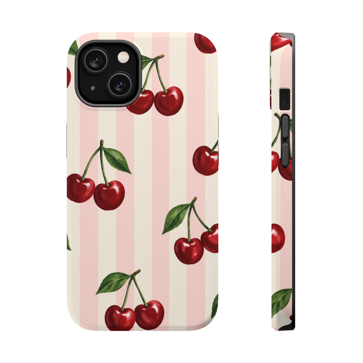 Cherry Stripe Magnetic Phone Case, alternate view