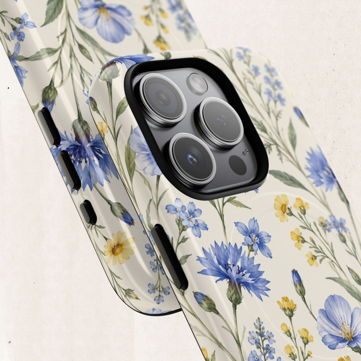 Floral Blue Cornflower  Magnetic Phone Case
