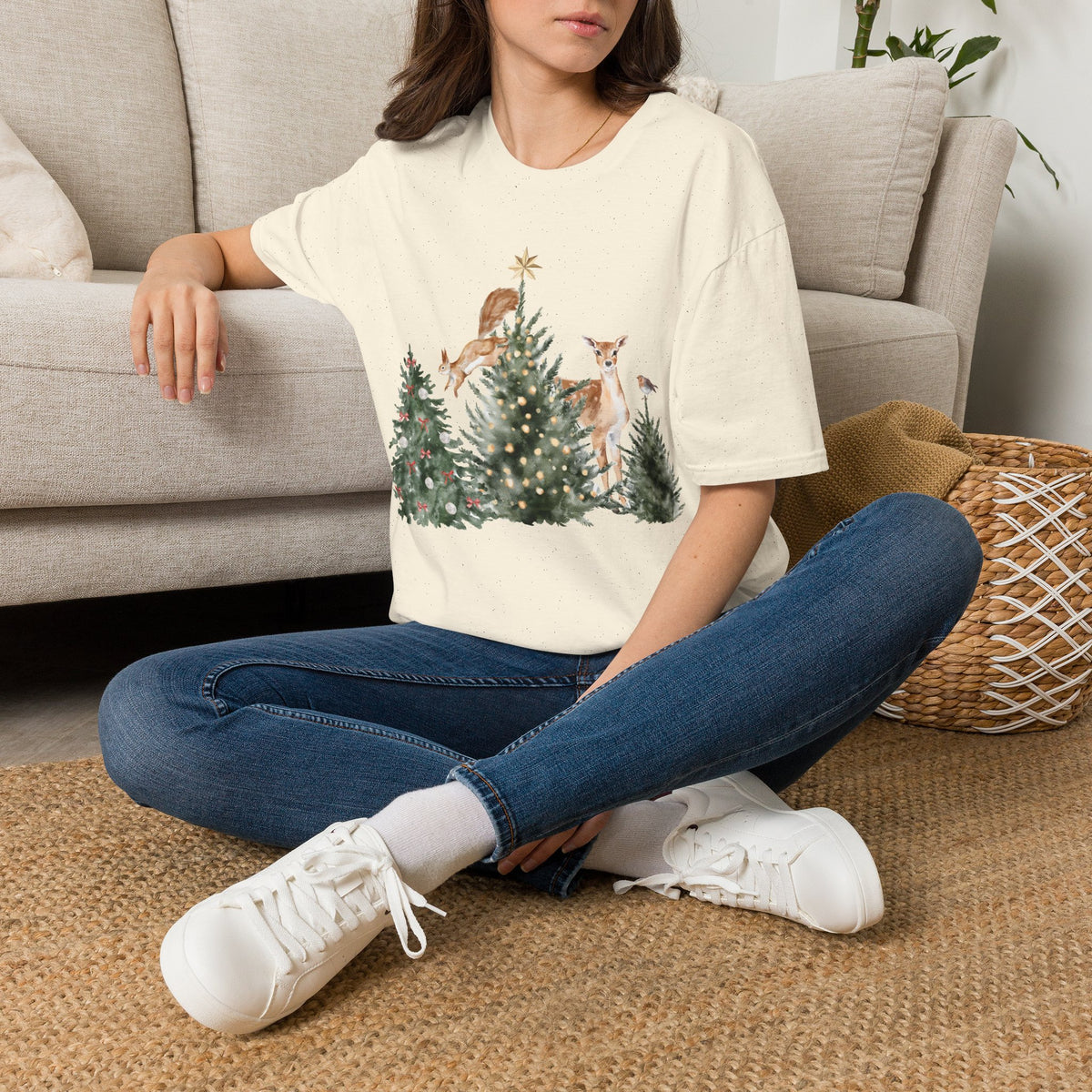 Woodland Deer Christmas Tee