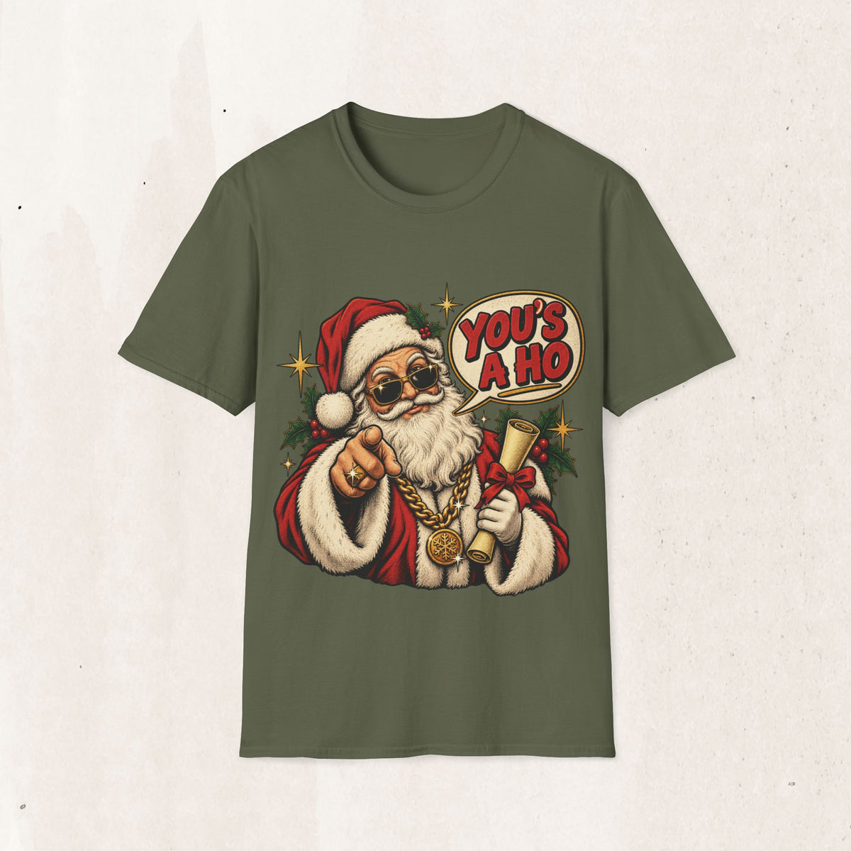 Santa Claus “You’s a Ho” Funny Christmas Tee