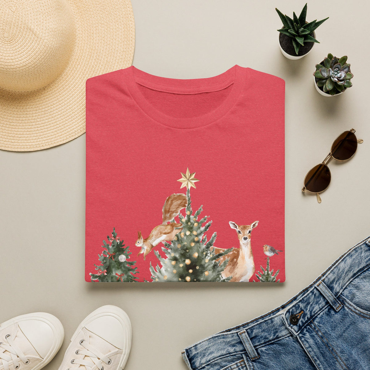 Woodland Deer Christmas Tee