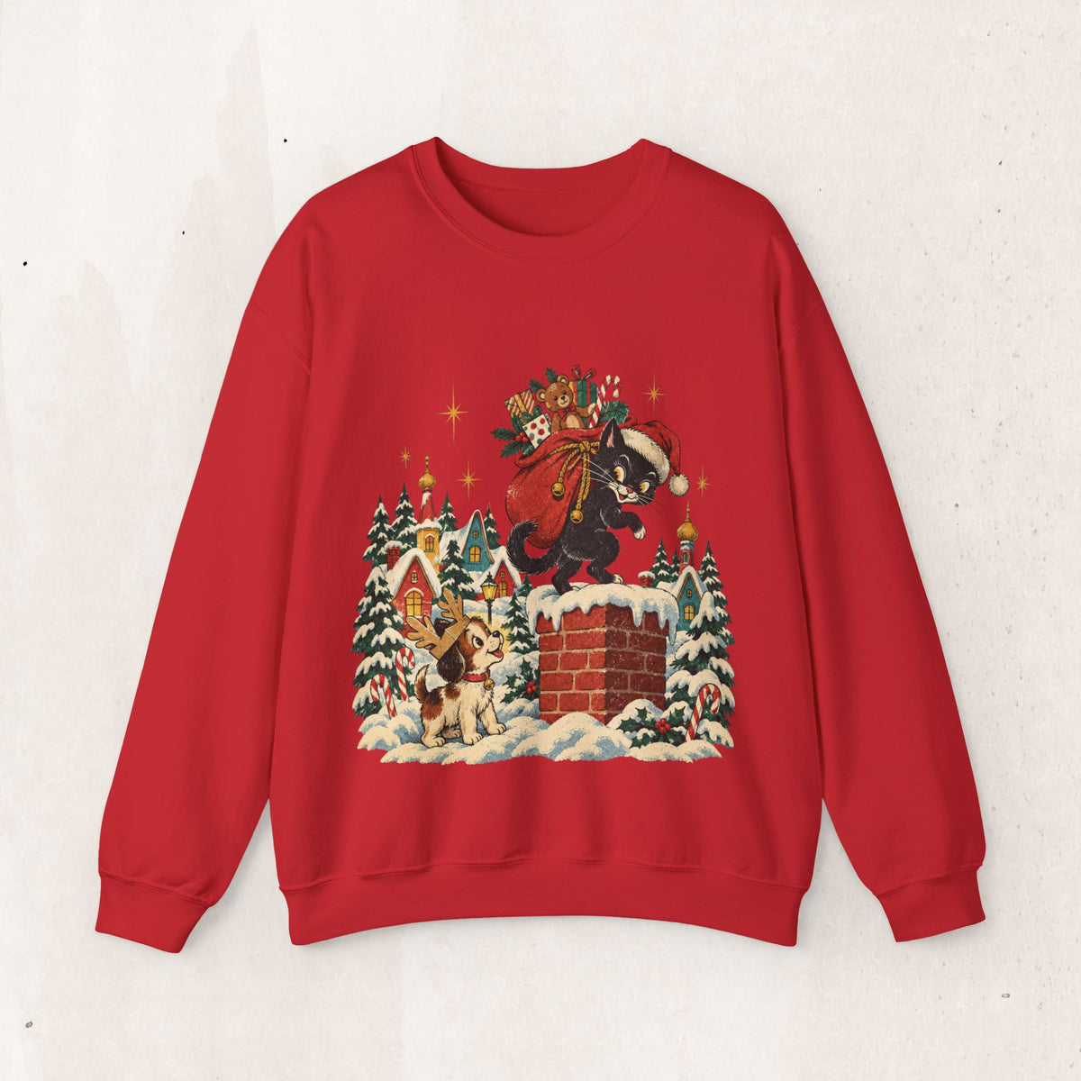 Christmas Santa Bear Sweatshirt, Woodland Bear Christmas Crewneck