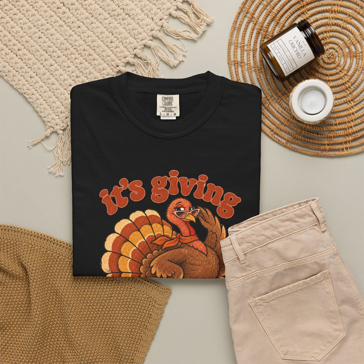 Thanksgiving Roller Turkey "It's Giving Thanks" Tee