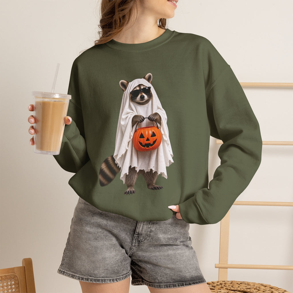 Halloween Raccoon Crewneck Sweatshirt