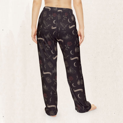 Bee Print Women's Pajama Pants – Cozy Yellow Floral Insect Lounge Bottoms