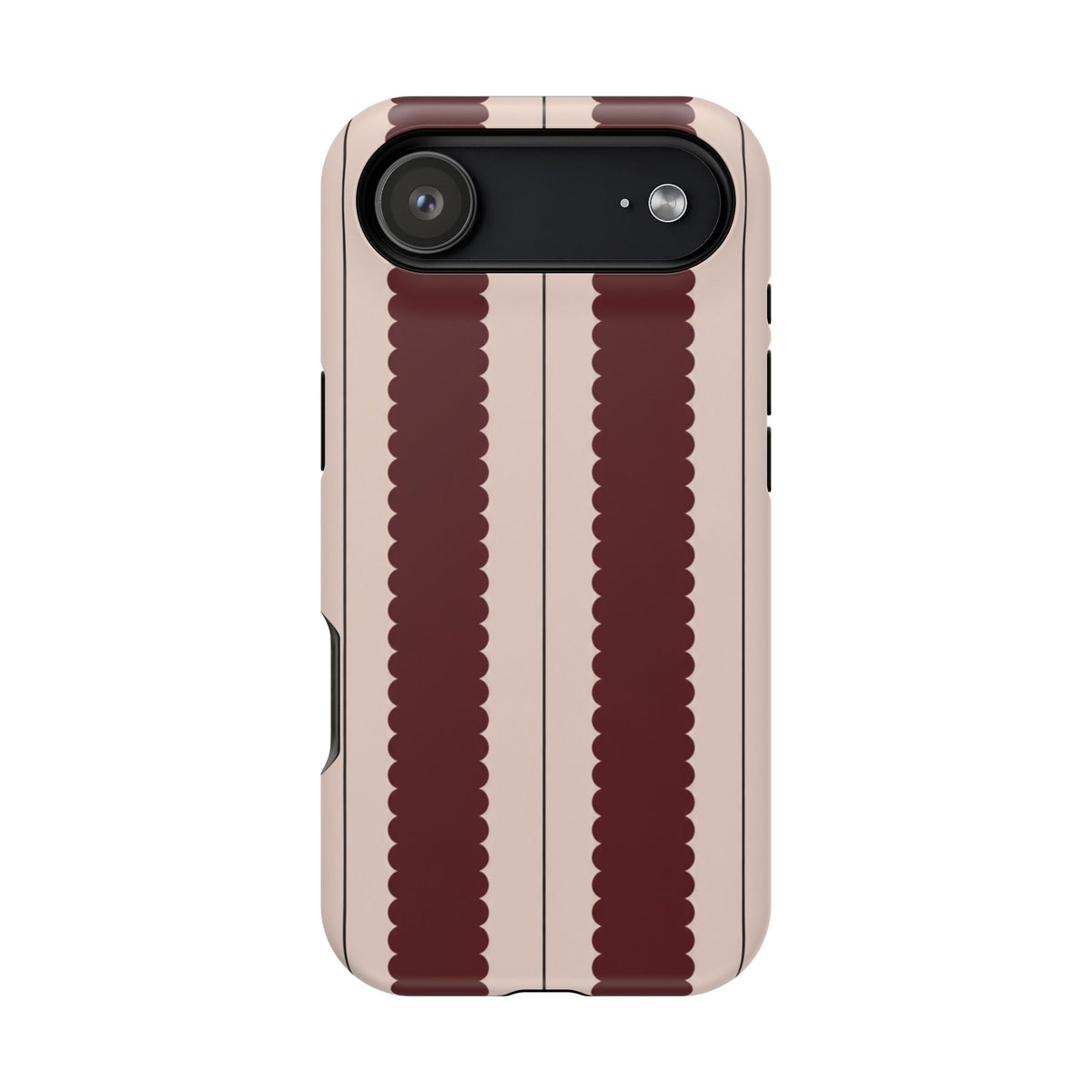 Burgundy Scallop Stripe Magnetic Phone Case, alternate view