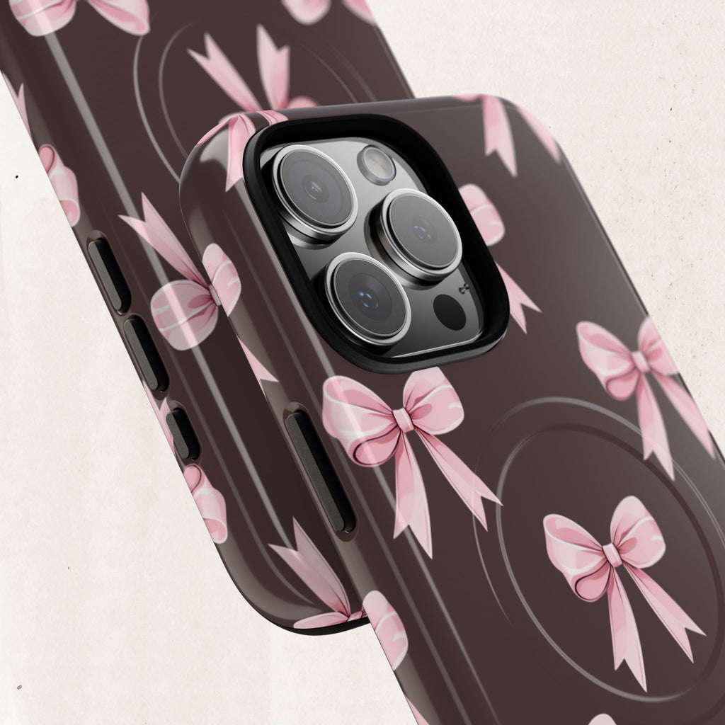 Pink Ribbon Bow Tough Magnetic Phone Case