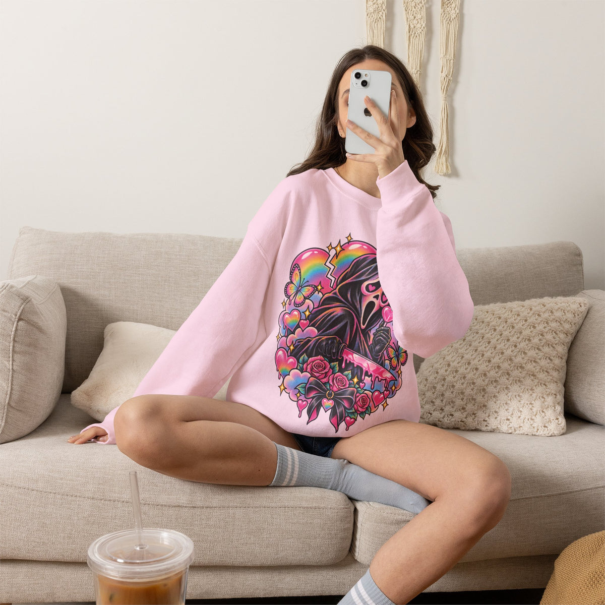 Ghostface Rainbow Crewneck Sweatshirt