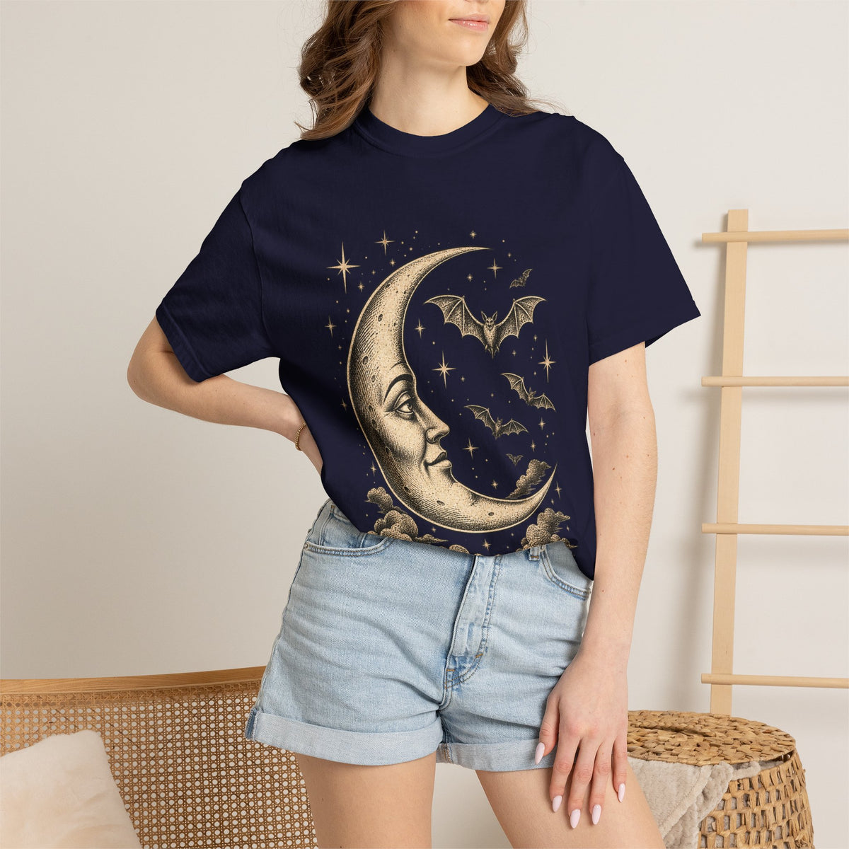 Crescent Moon & Bats Tee