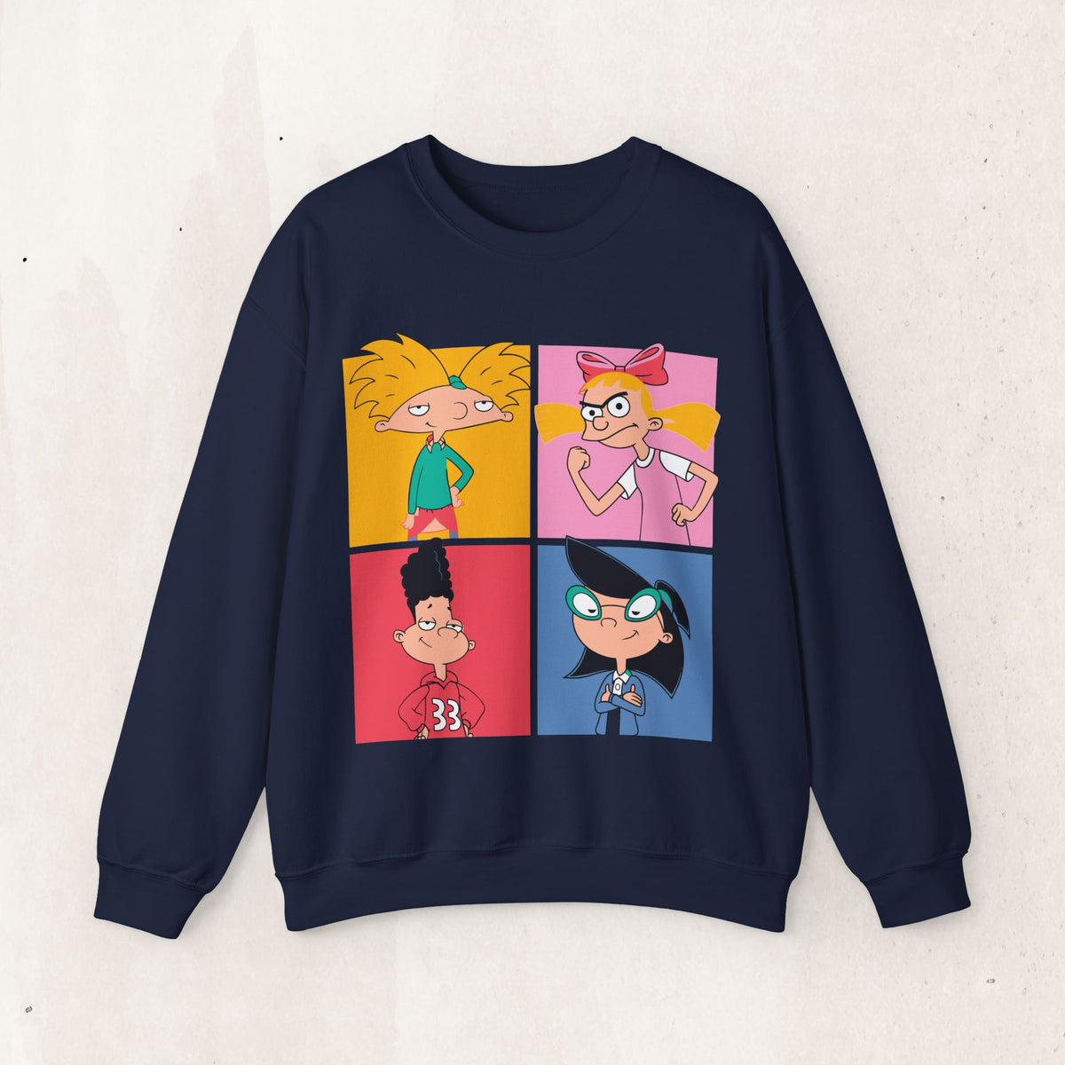 Retro Cartoon Character Collage Sweatshirt, Nostalgic Cartoon Crewneck