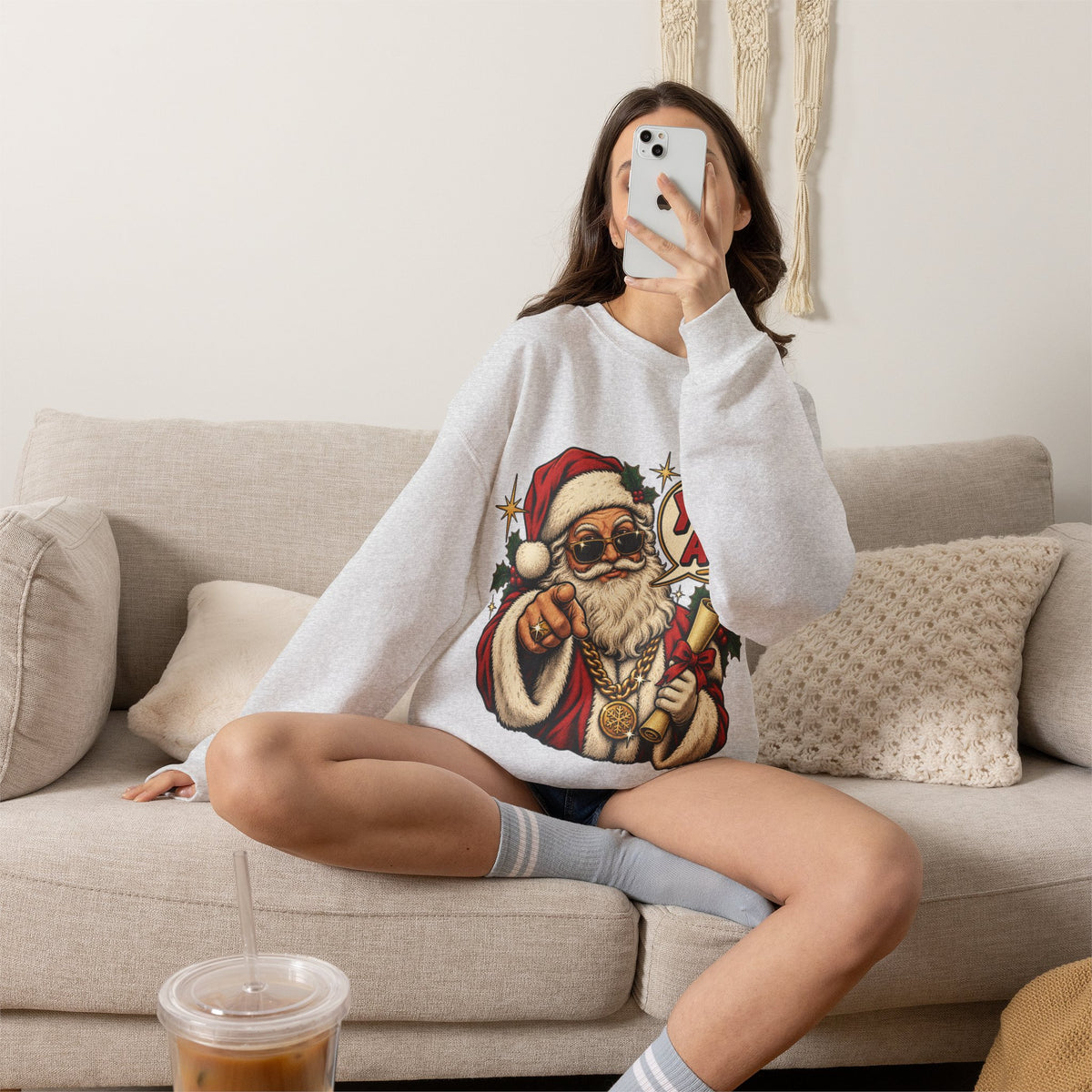 Santa Claus 'You's A Ho' Christmas Sweatshirt Printify