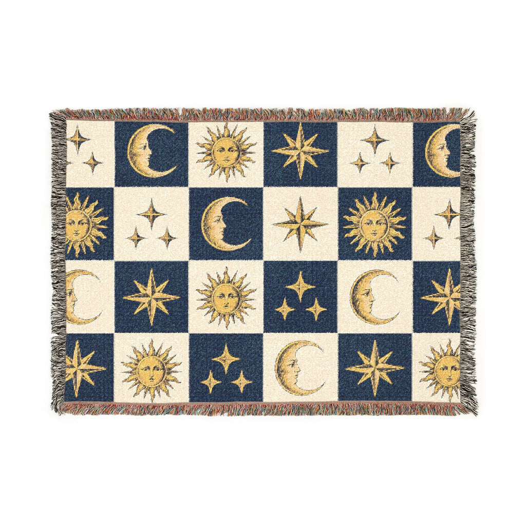 Celestial Sun & Moon Woven Blanket Printify