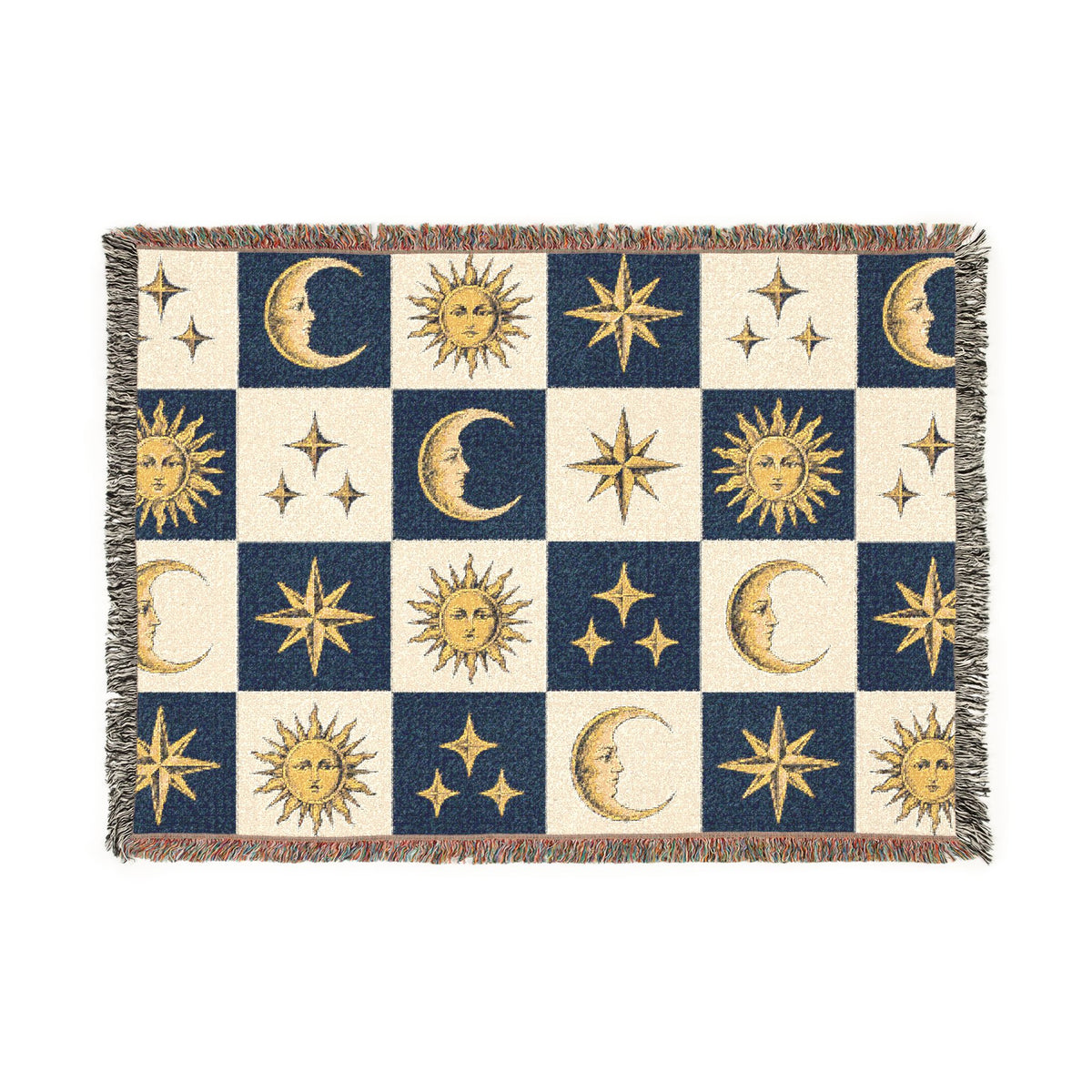 Celestial Sun & Moon Woven Blanket Printify