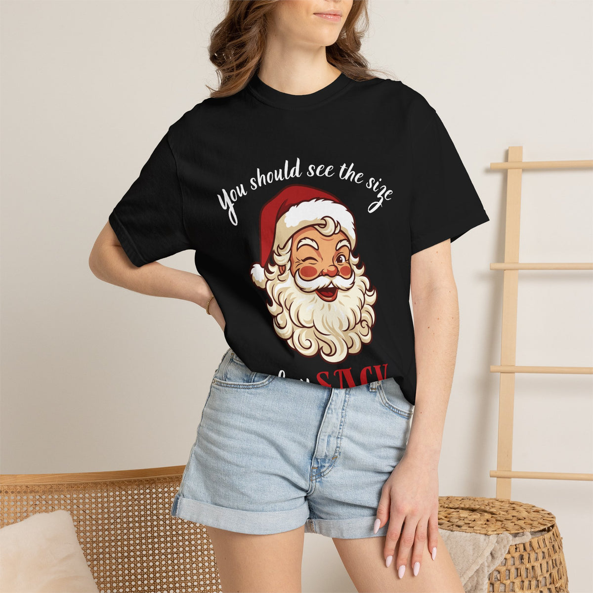 Santa 'You Should See the Size of My Sack' Christmas Tee Printify
