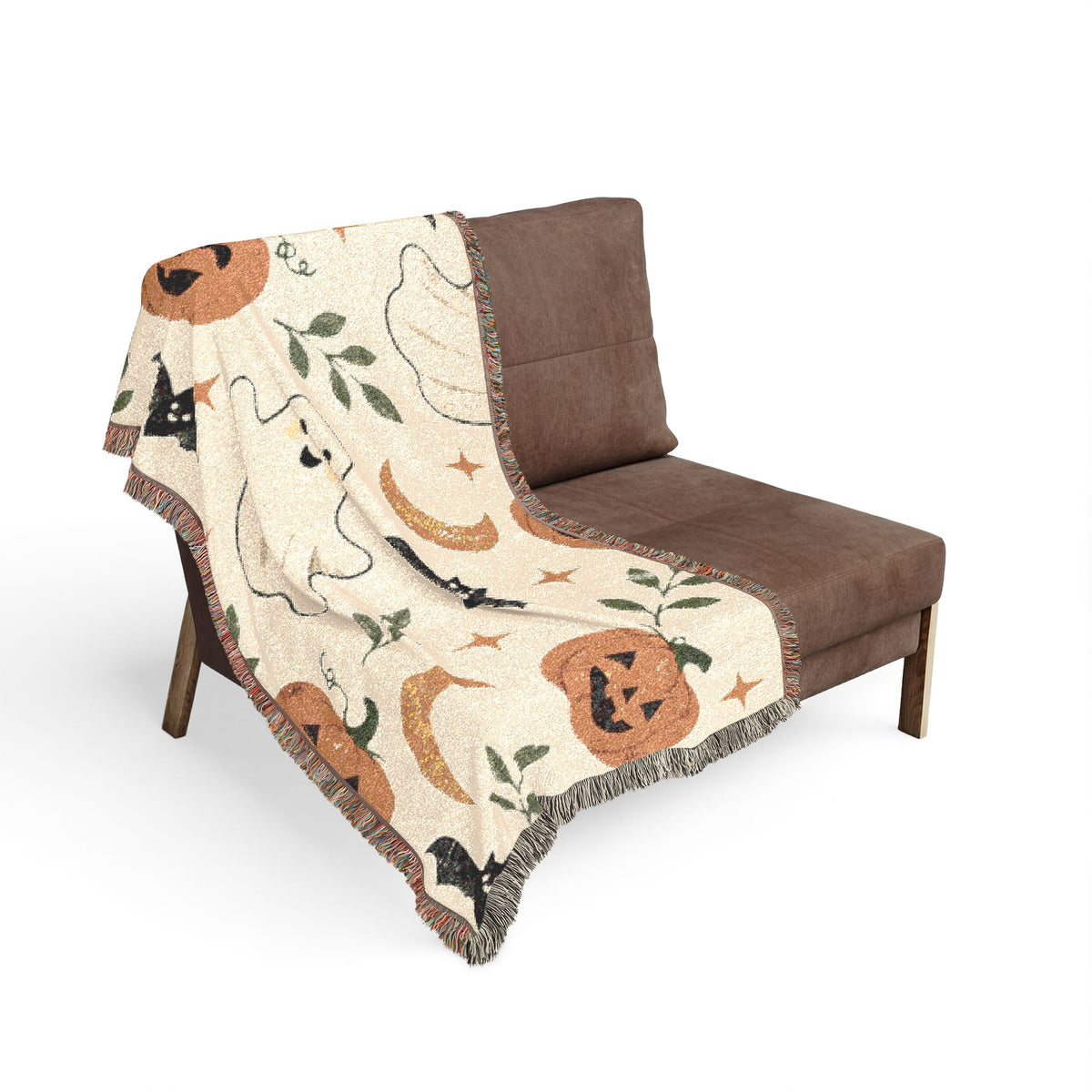 Halloween Ghost & Pumpkin Woven Blanket