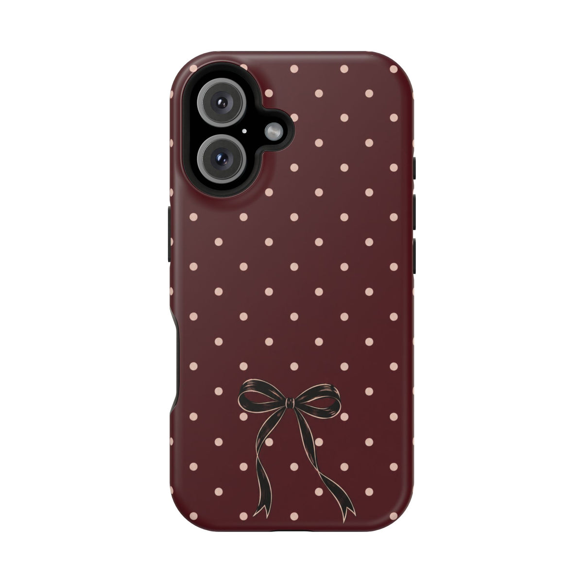 Burgundy Polka Dot Magnetic Phone Case, alternate view