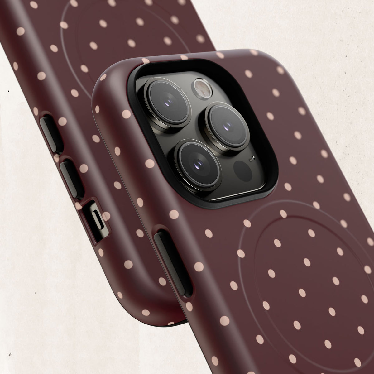Burgundy Polka Dot Magnetic Phone Case Printify