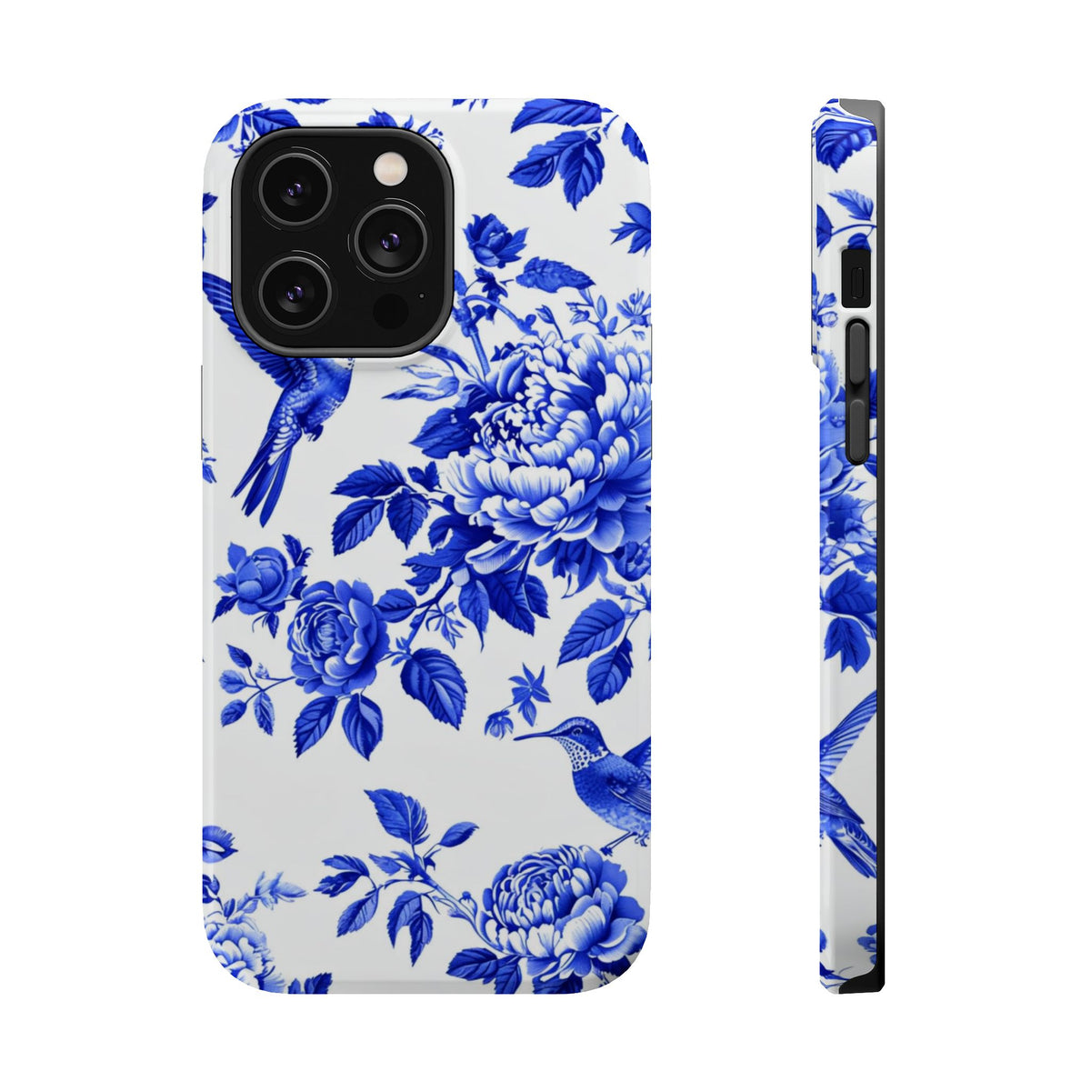 Blue Floral Bird Magnetic Phone Case, alternate view