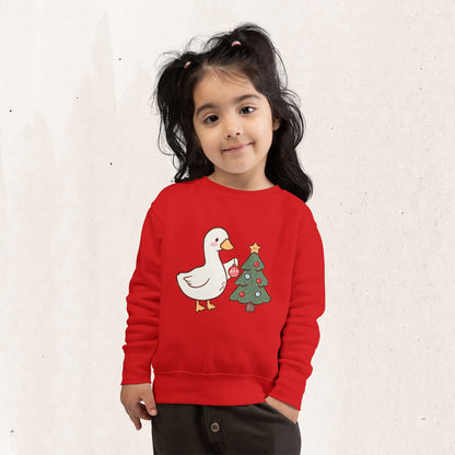 Decorating Duck Toddler Christmas Sweatshirt