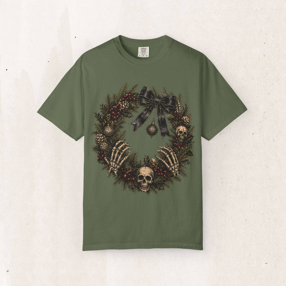 Skulls & Spruce Wreath Tee Printify