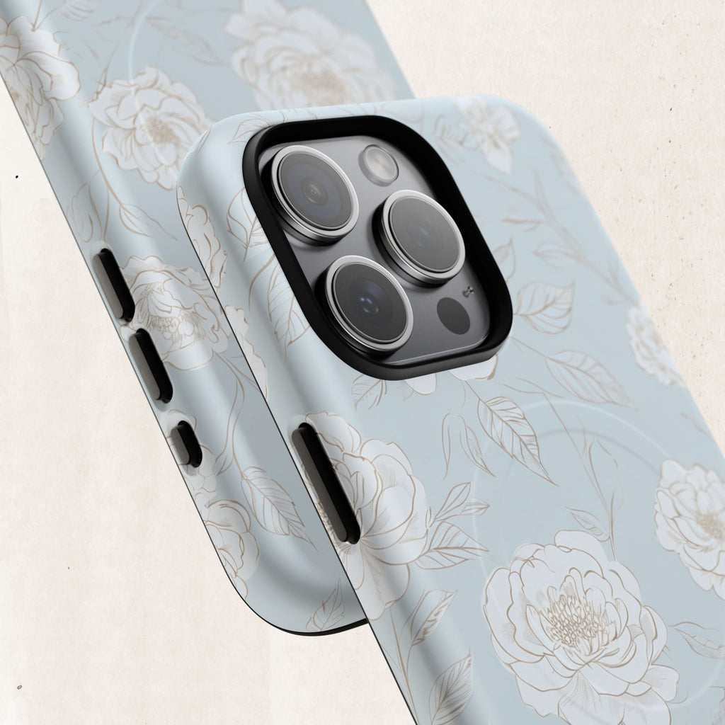 Blue Floral Tough Magnetic Phone Case
