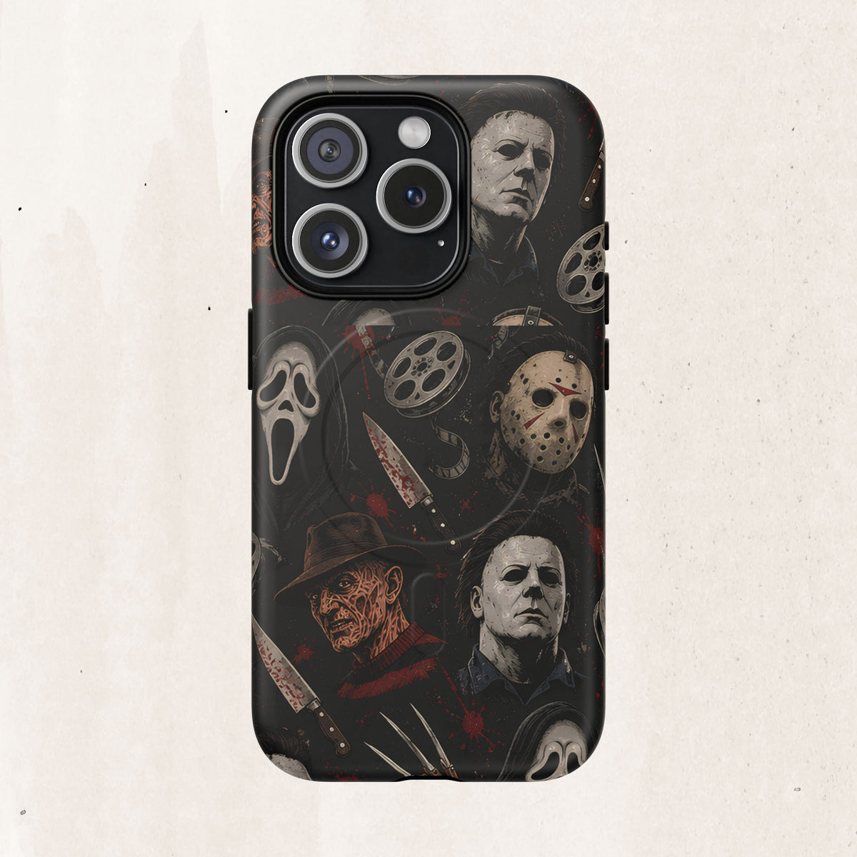 Horror Icons Magnetic Phone Case — Michael Myers, Freddy & Ghost Face Design