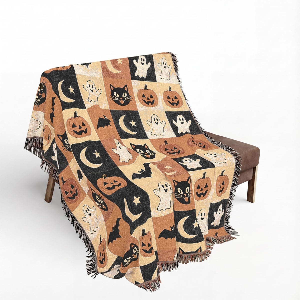 Halloween Patchwork Woven Blanket