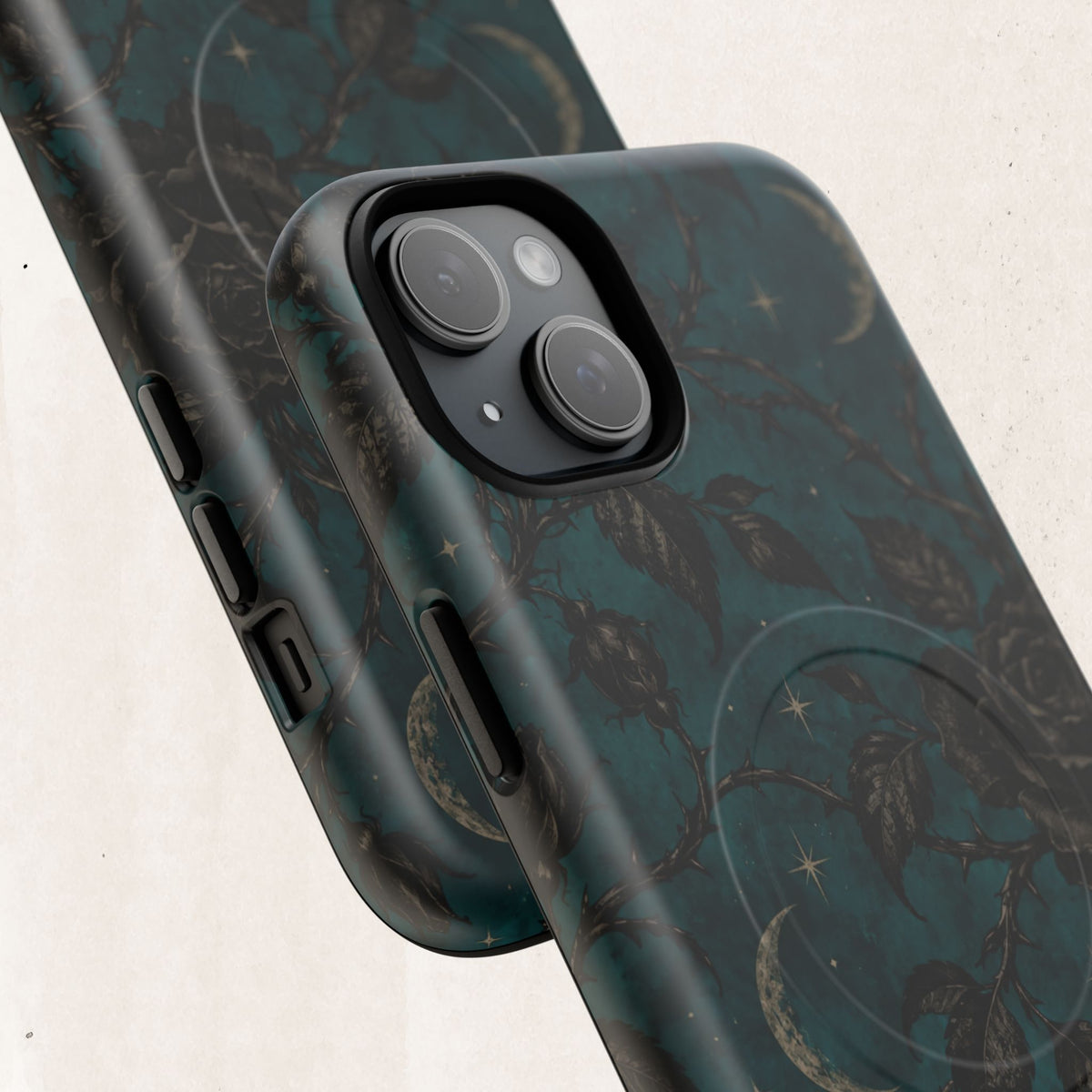 Teal Moon & Black Rose Tough Protective Case