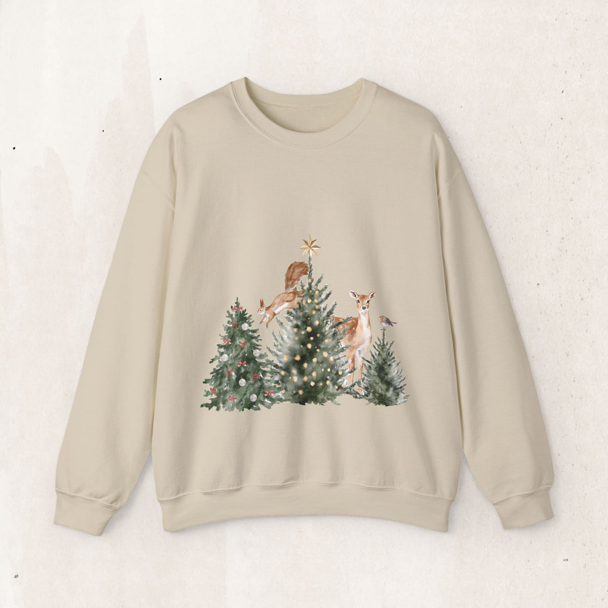 Christmas Woodland Deer Crewneck Sweatshirt