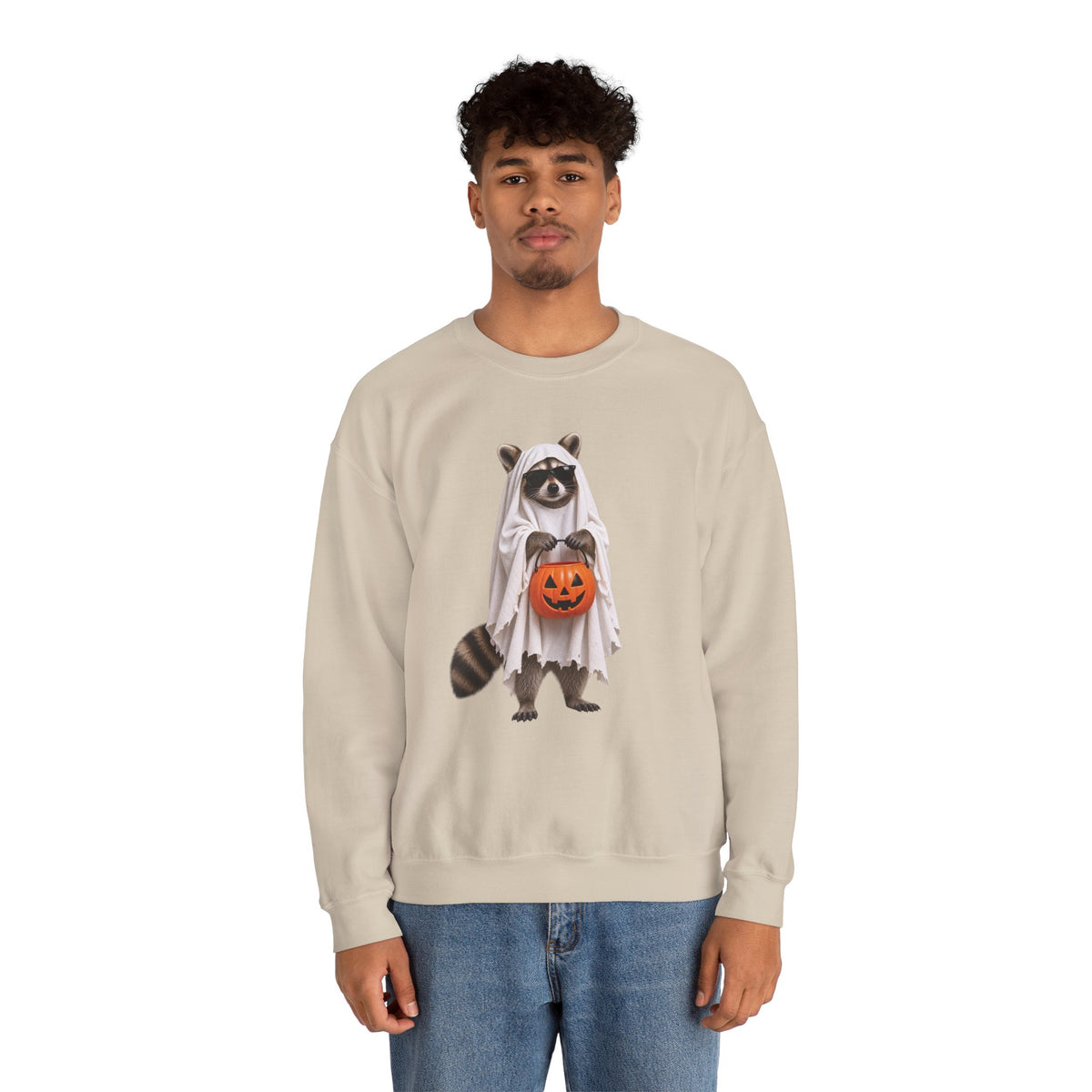 Halloween Raccoon Crewneck Sweatshirt
