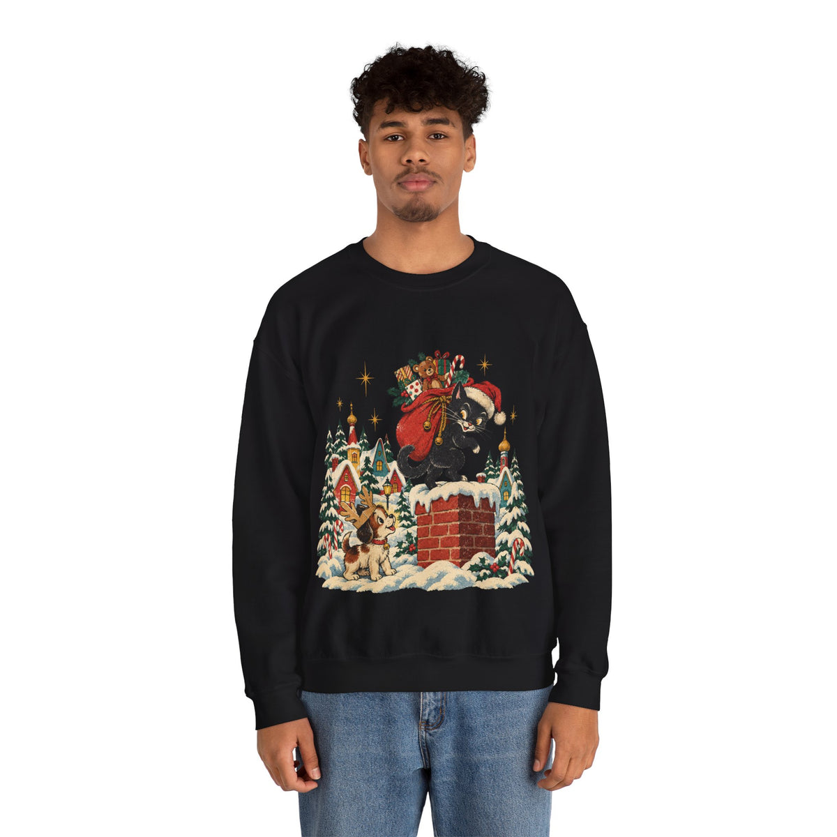 Christmas Santa Bear Sweatshirt, Woodland Bear Christmas Crewneck
