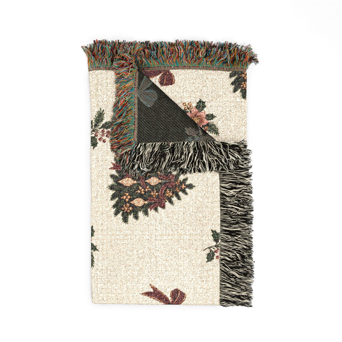 Vintage Christmas Tree Woven Blanket Printify