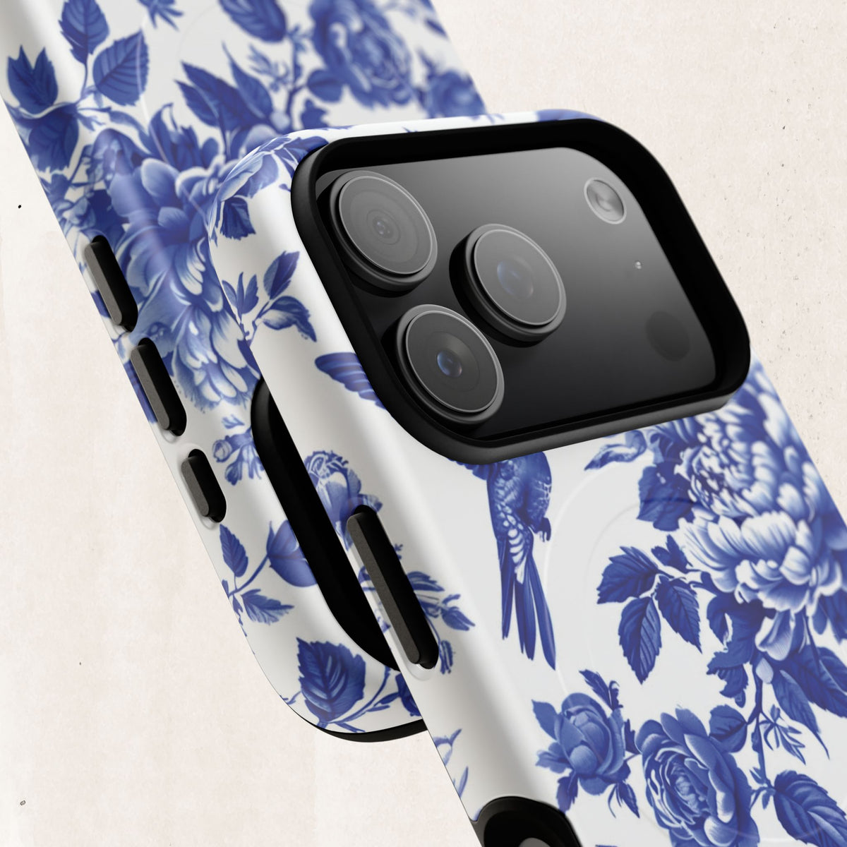 Blue Floral Bird Tough Magnetic Phone Case