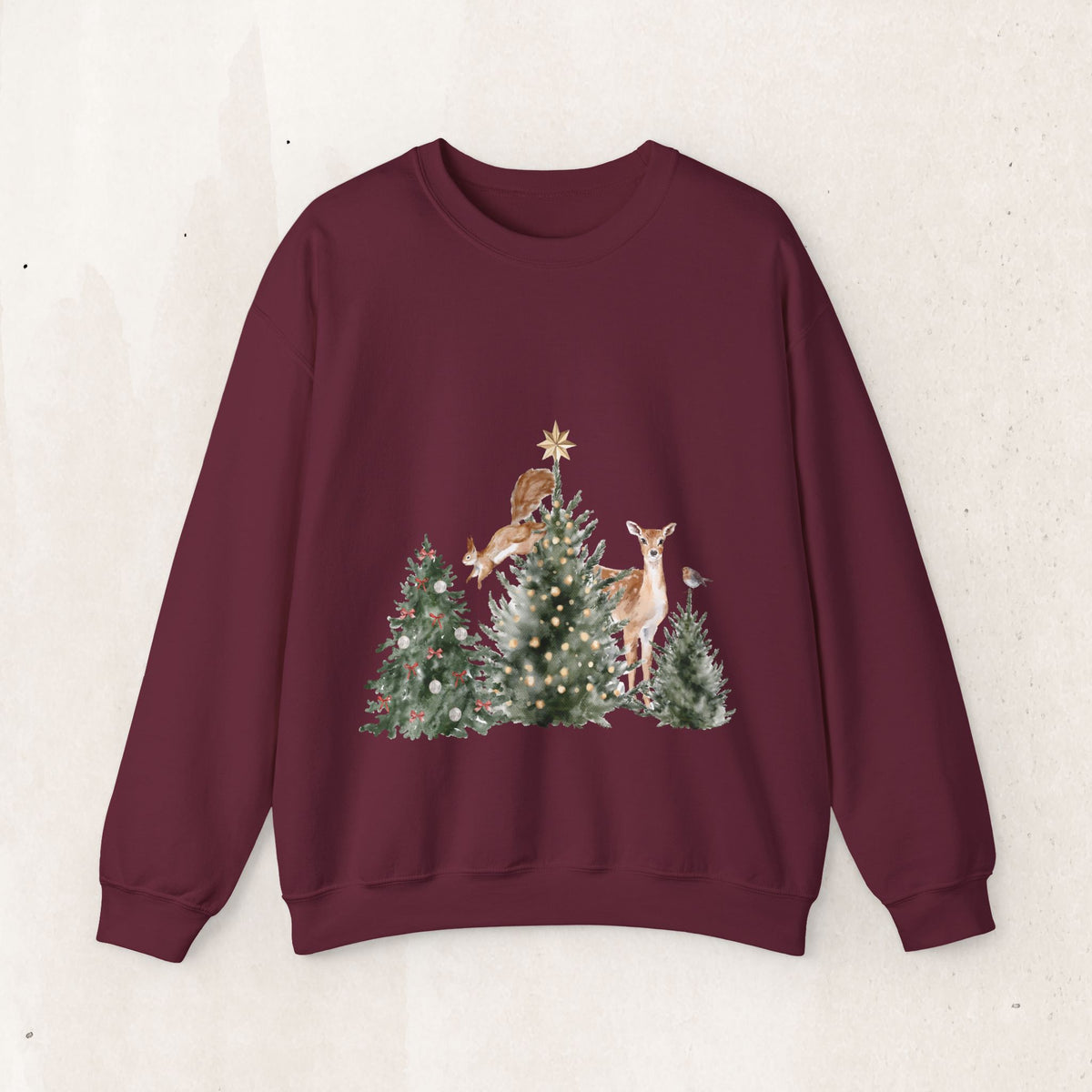 Christmas Woodland Deer Crewneck Sweatshirt