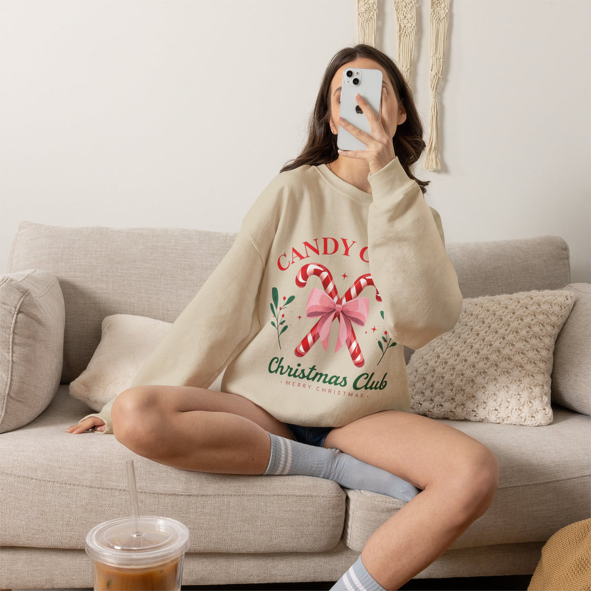Candy Cane Christmas Club Crewneck Sweatshirt
