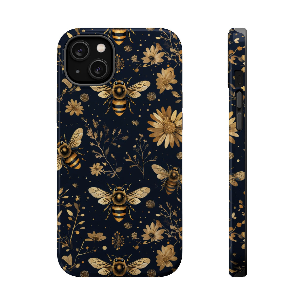 Gold Bees & Daisies Magnetic Tough Case, alternate view