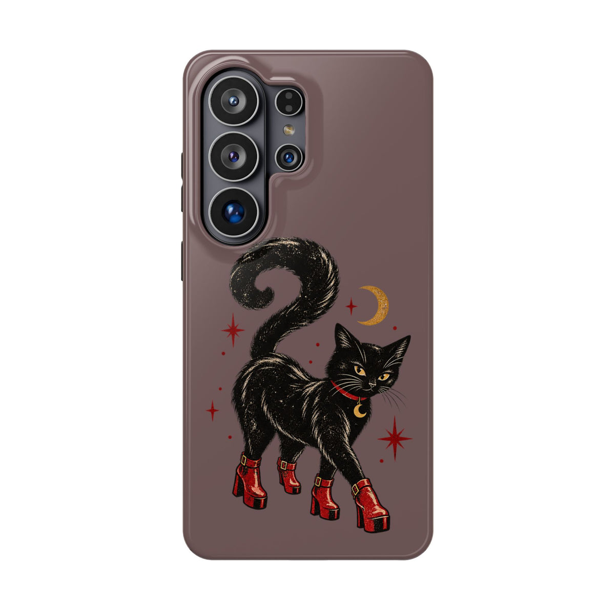 Black Cat in Red Boots MagSafe Phone Case, alternate view