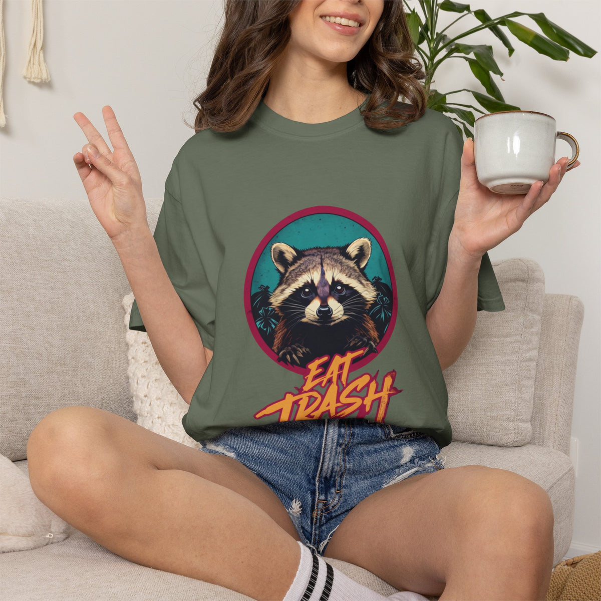 Raccoon 'Eat Trash' Graphic Tee