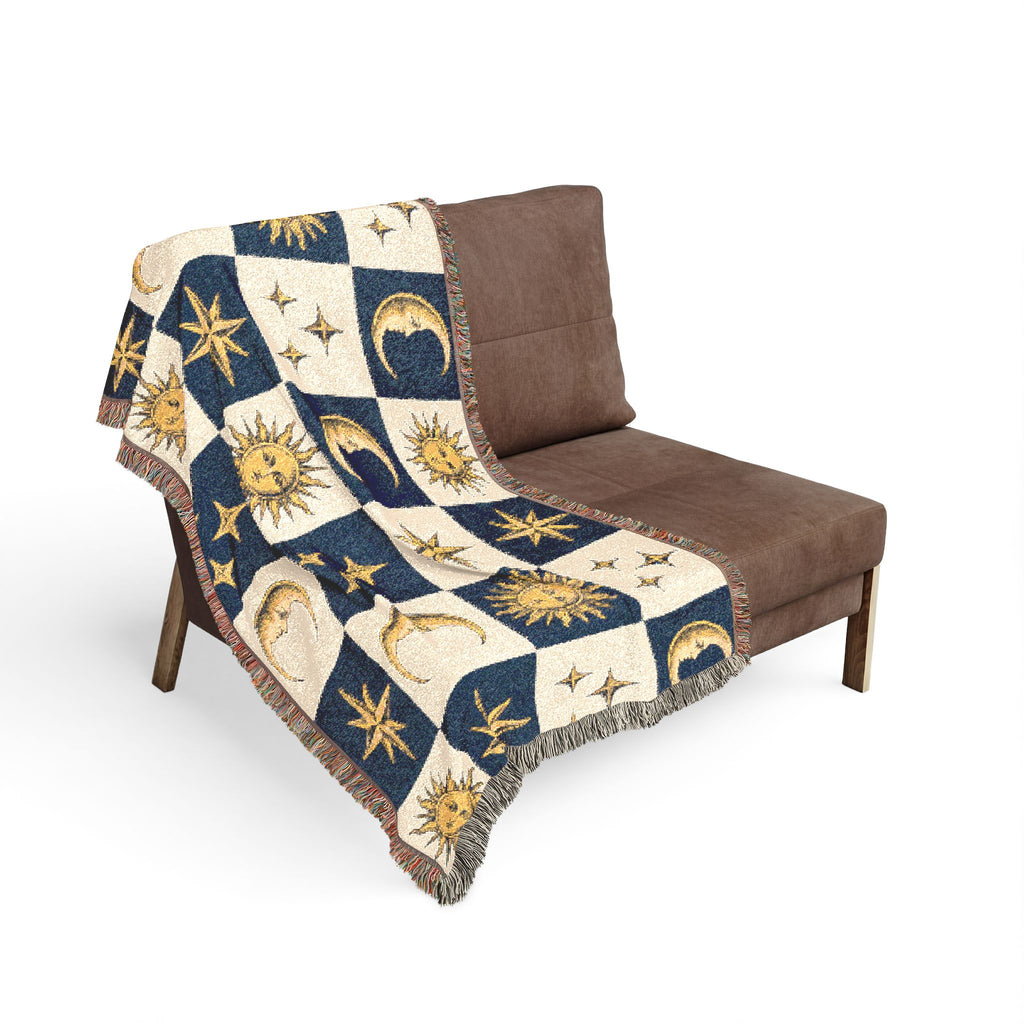 Celestial Sun & Moon Woven Blanket Printify