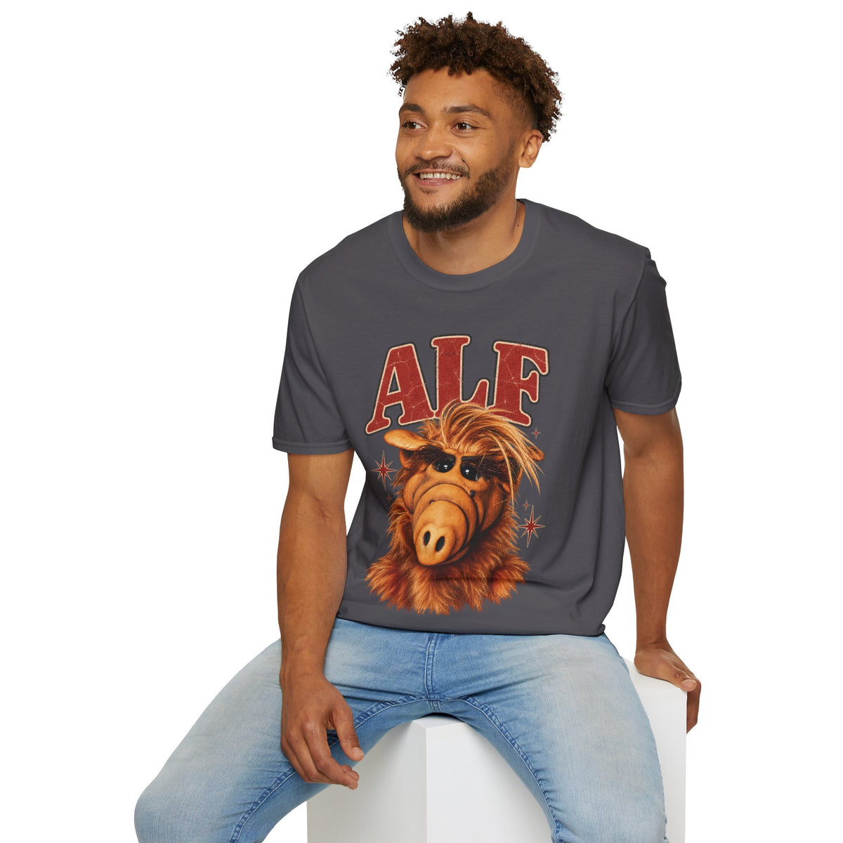 ALF Graphic Tee – Retro 80s TV Shirt – Charcoal