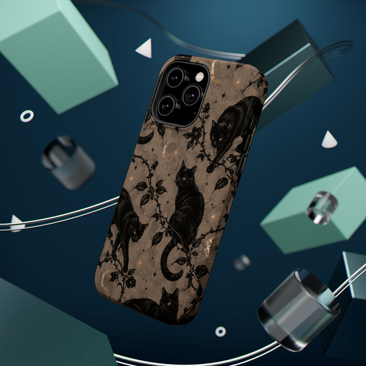 Vintage Black Cats Tough Phone Case, alternate view
