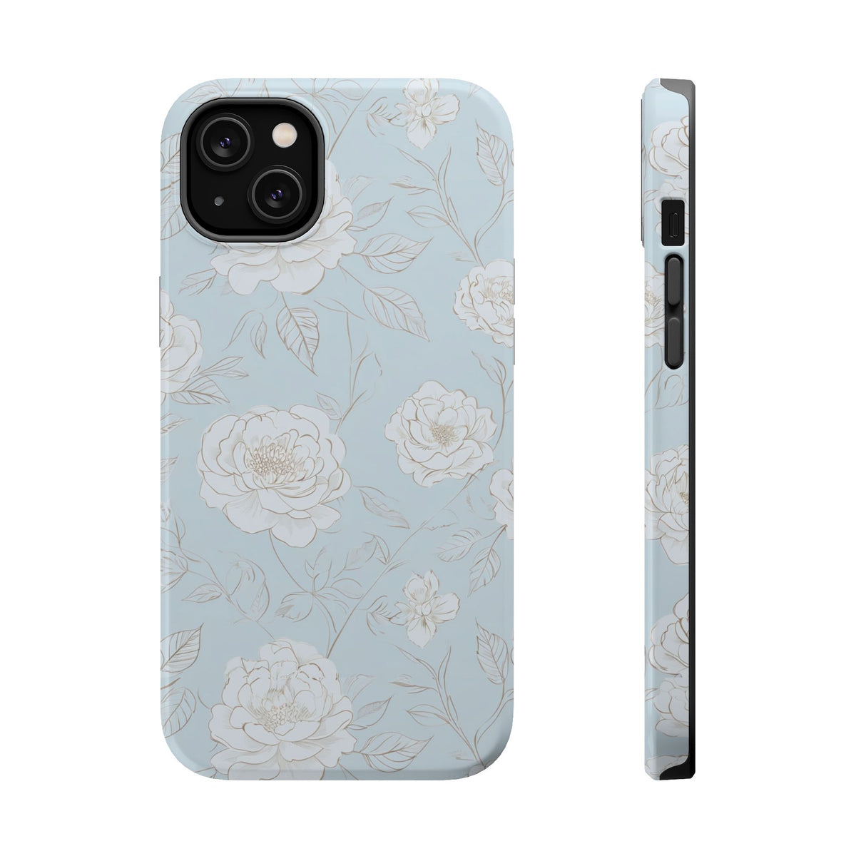 Blue Floral Magnetic Phone Case, alternate view