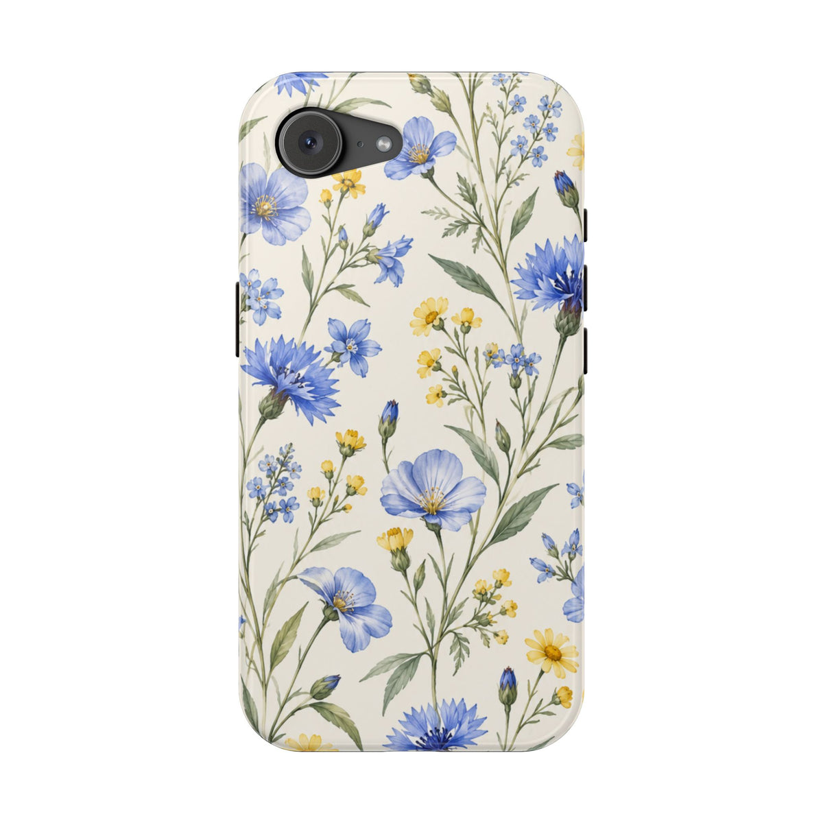 Floral Blue Cornflower Tough Magnetic Phone Case, alternate view