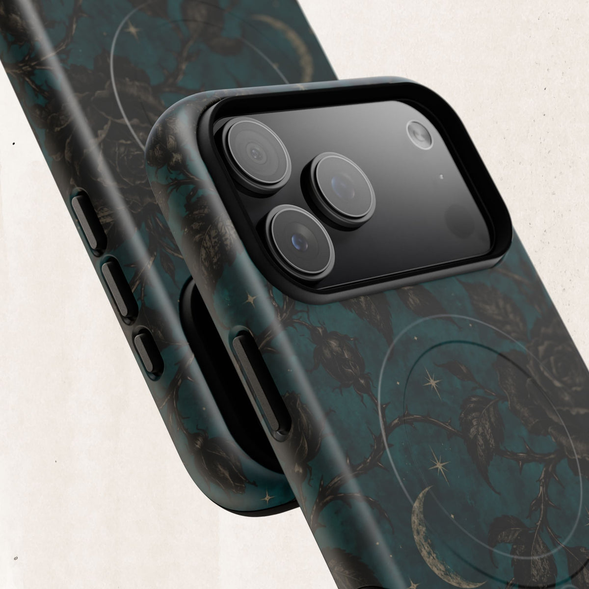 Teal Moon & Black Rose Tough Protective Case