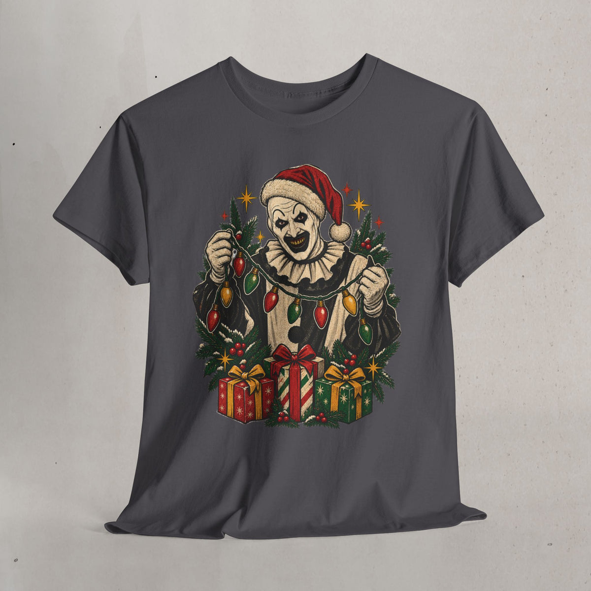 Christmas Art the Clown Tee — Terrifier Festive Horror T-Shirt